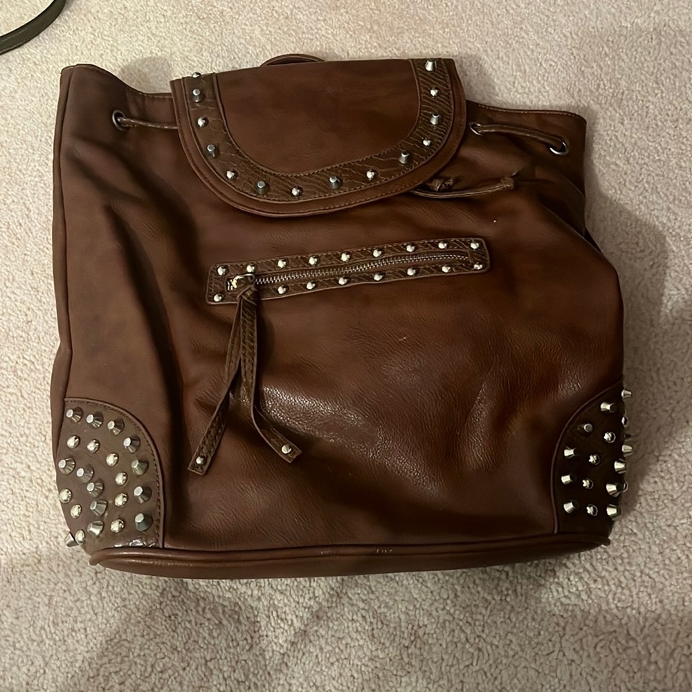 Leather backpack